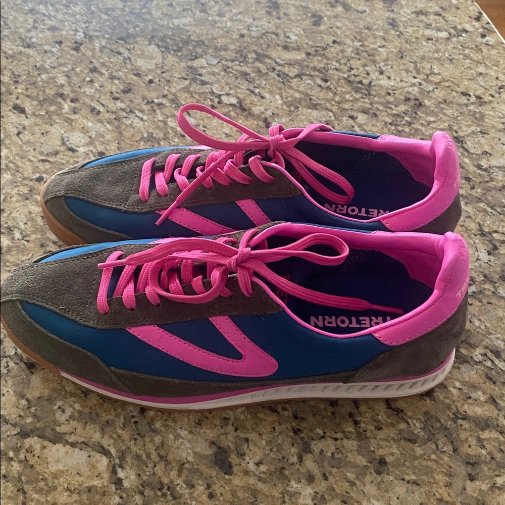 Tretorn Rallyns 2.0 Sneaker Blue, Hot Pink, Grey Suede Upper Sz 10 Womens
